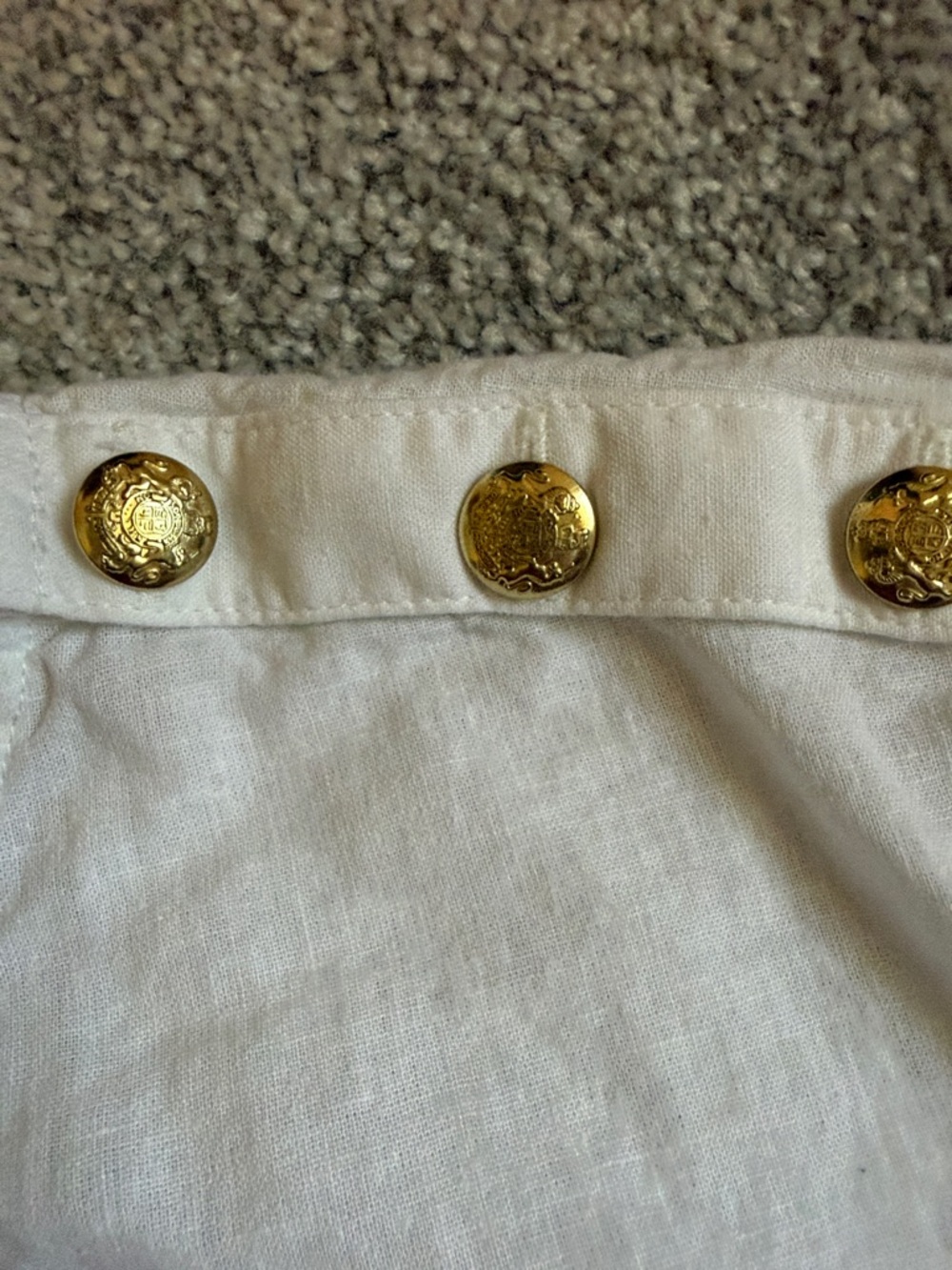 J. Crew Linen Tee in Cream with Subtle Gold Trim - Picture 3 of 3